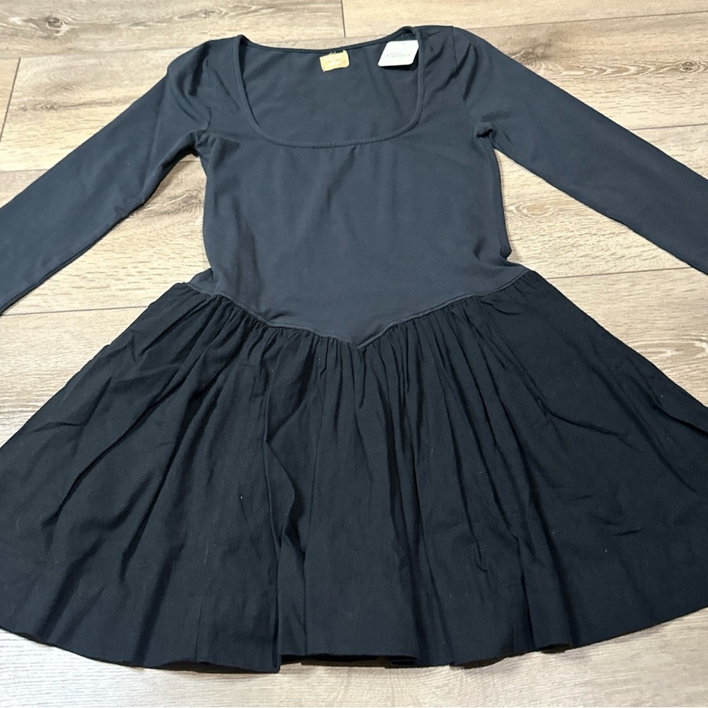 NWT Free People Free-est Onda Long Sleeve Drop Waist Mini Dress - Picture 7 of 13